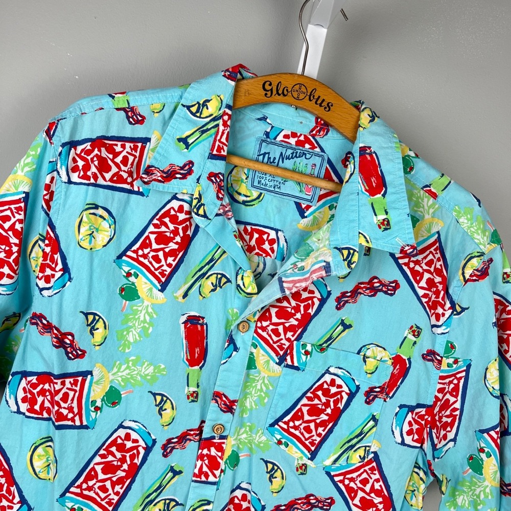 Chubbies The Nutter Hawaiian Shirt Mens XL Bloody Mary Cocktail Print‎ Resort